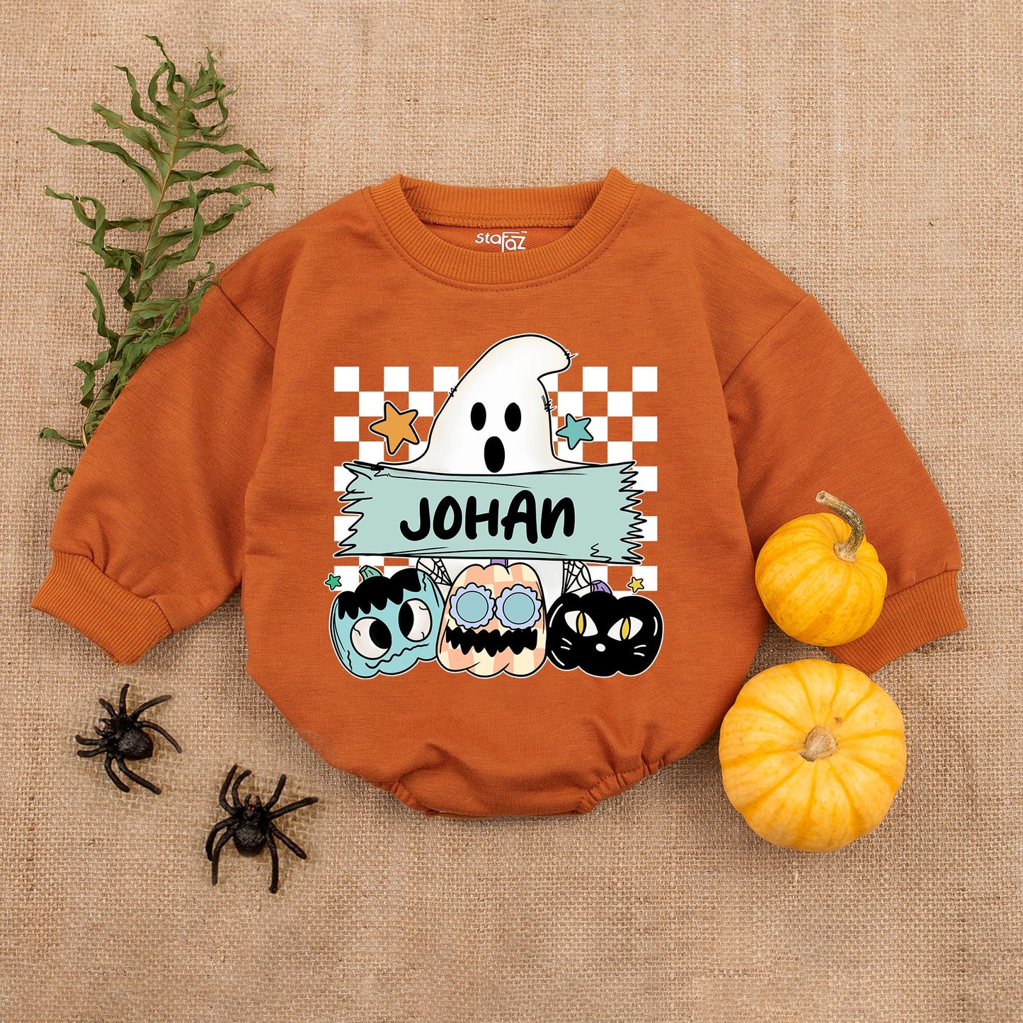 Personalized Cute Ghost Romper - First Halloween Baby Outfit Gift  