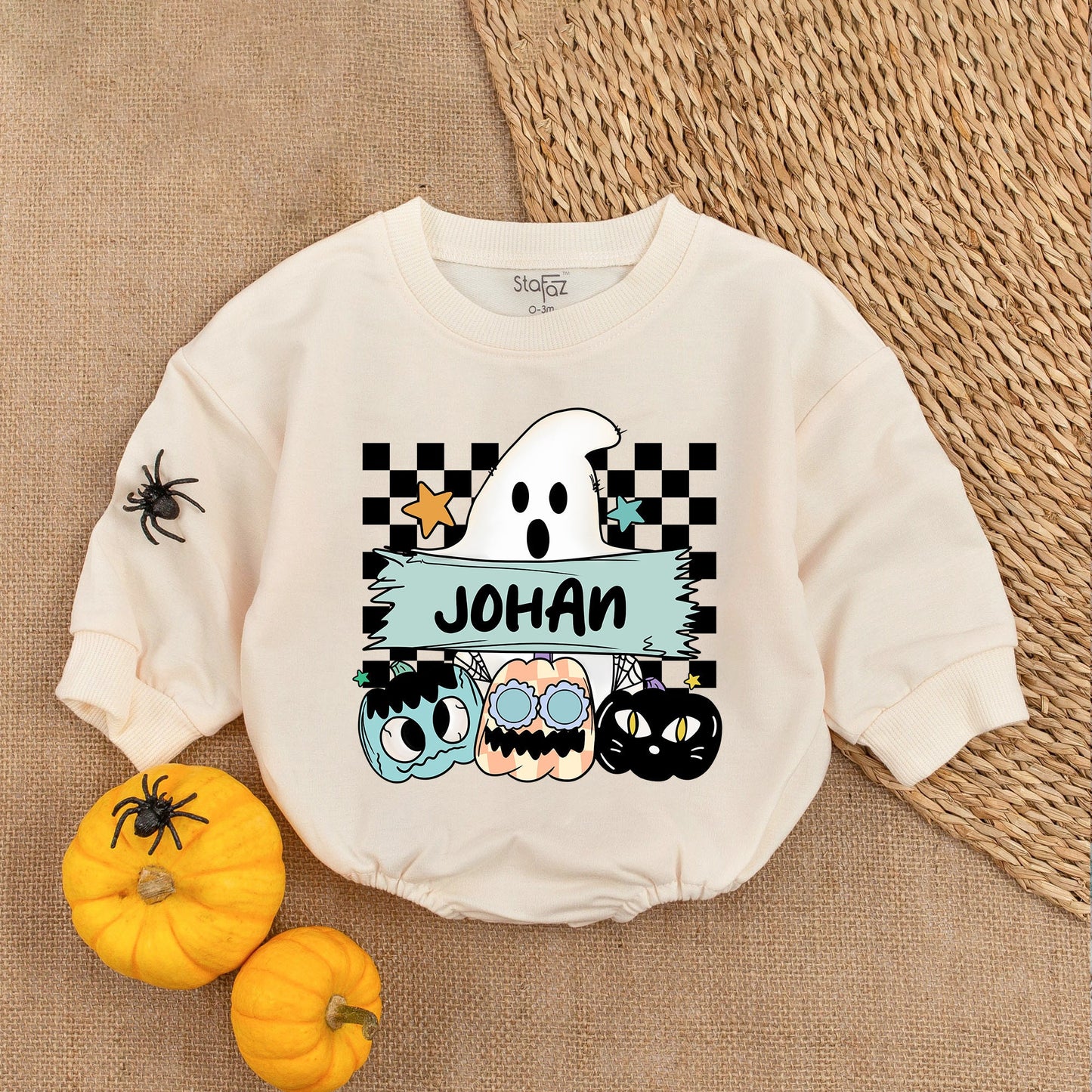 Personalized Cute Ghost Romper - First Halloween Baby Outfit Gift  