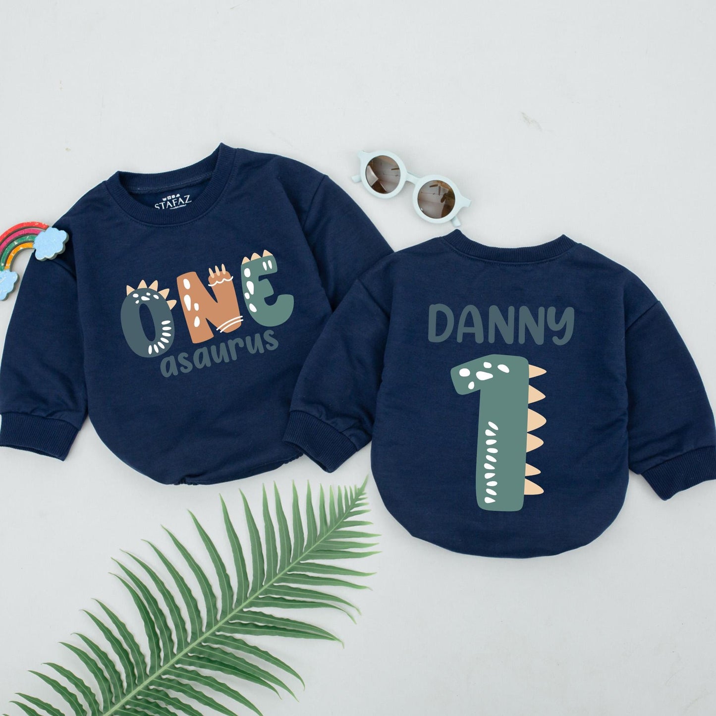 Personalized One-A-Saurus Birthday Romper, Custom DANNY Dinosaur First Birthday Outfit, Universal Studios Inspired Baby Bodysuit, Boy Dinosaur Gift 138 chars