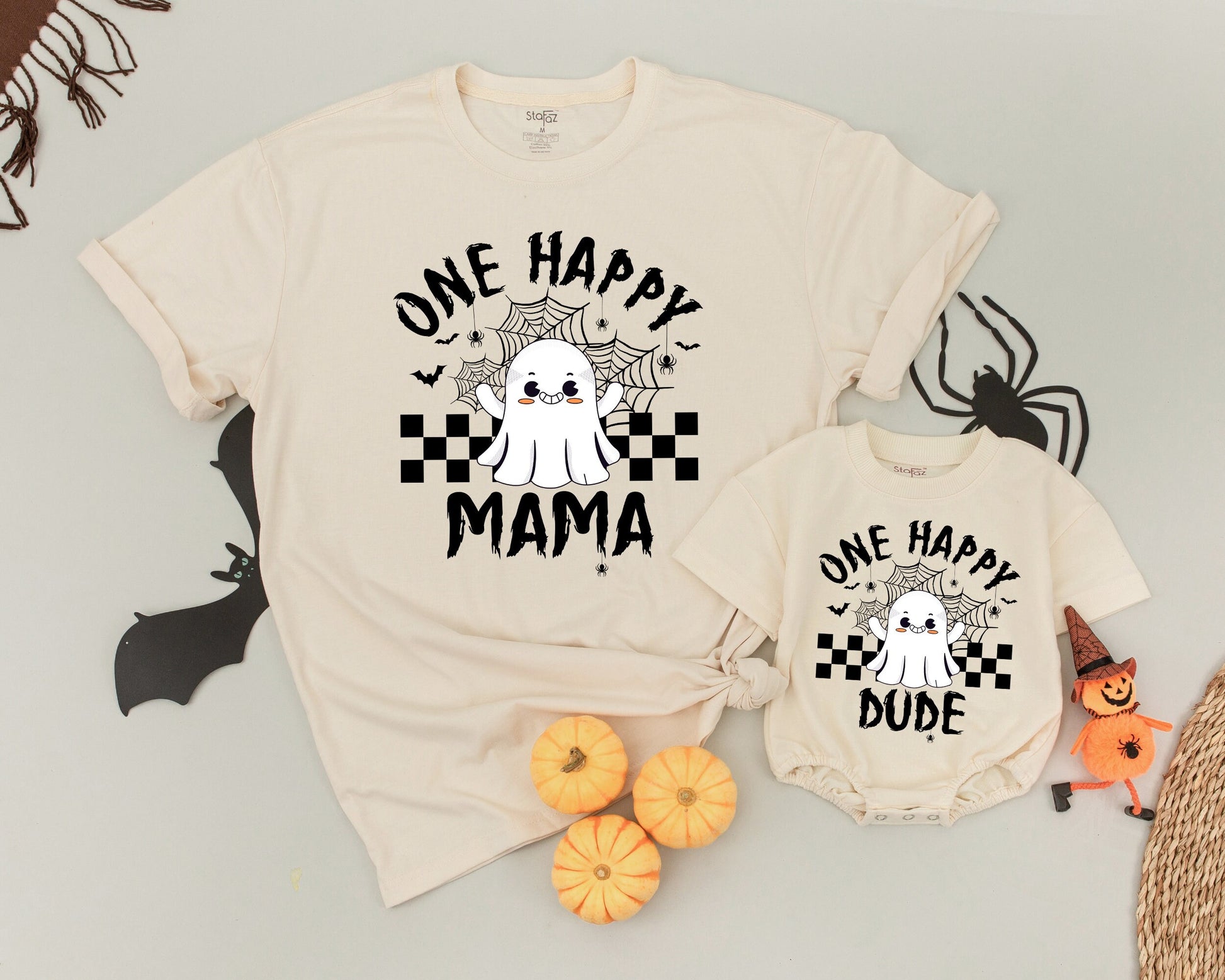 Matching Spooky Halloween Family Shirts: Retro Mommy and Me Outfits