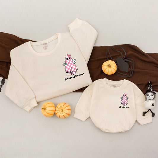 Halloween Family Matching Sweatshirts: Cute Ghost Mommy & Me Outfits