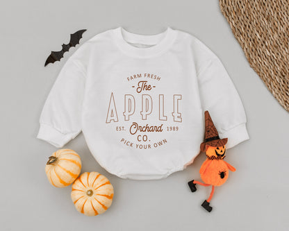 Retro Boho Apple Orchard Romper for Baby - Perfect Fall Outfit  