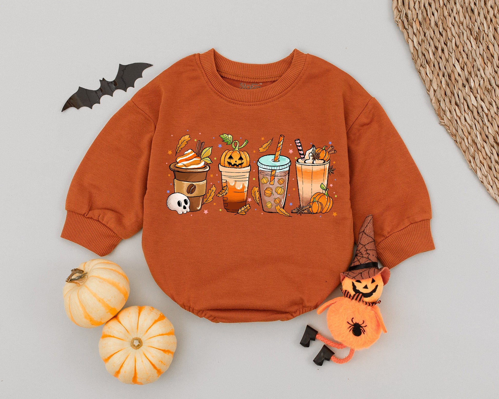 Pumpkin Spice Baby Romper - First Halloween & Thanksgiving Outfit