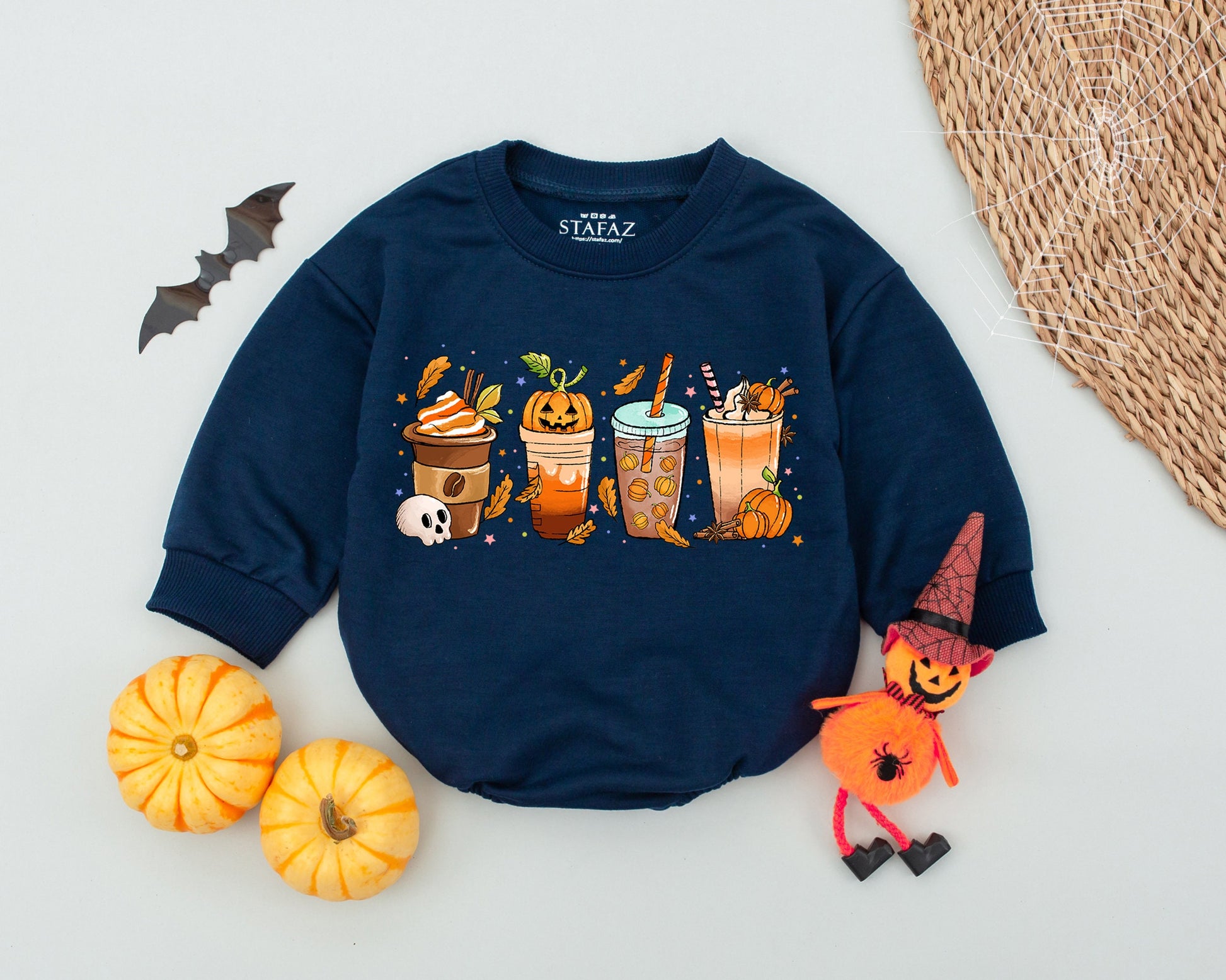 Pumpkin Spice Baby Romper - First Halloween & Thanksgiving Outfit