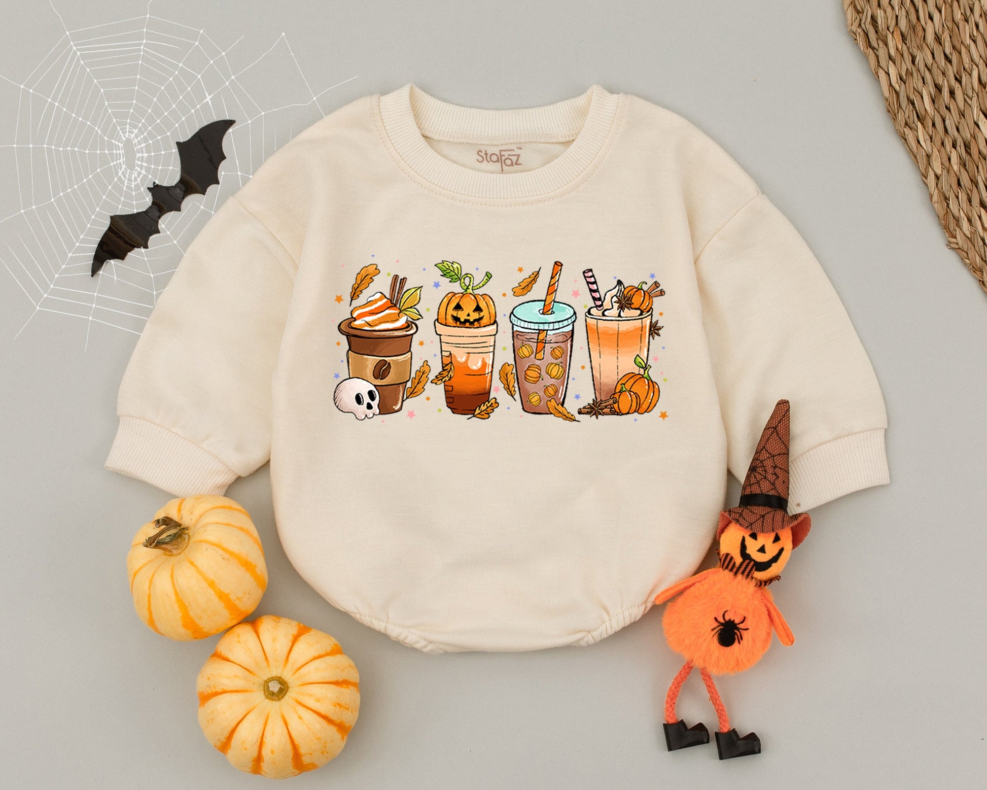 Pumpkin Spice Baby Romper - First Halloween & Thanksgiving Outfit