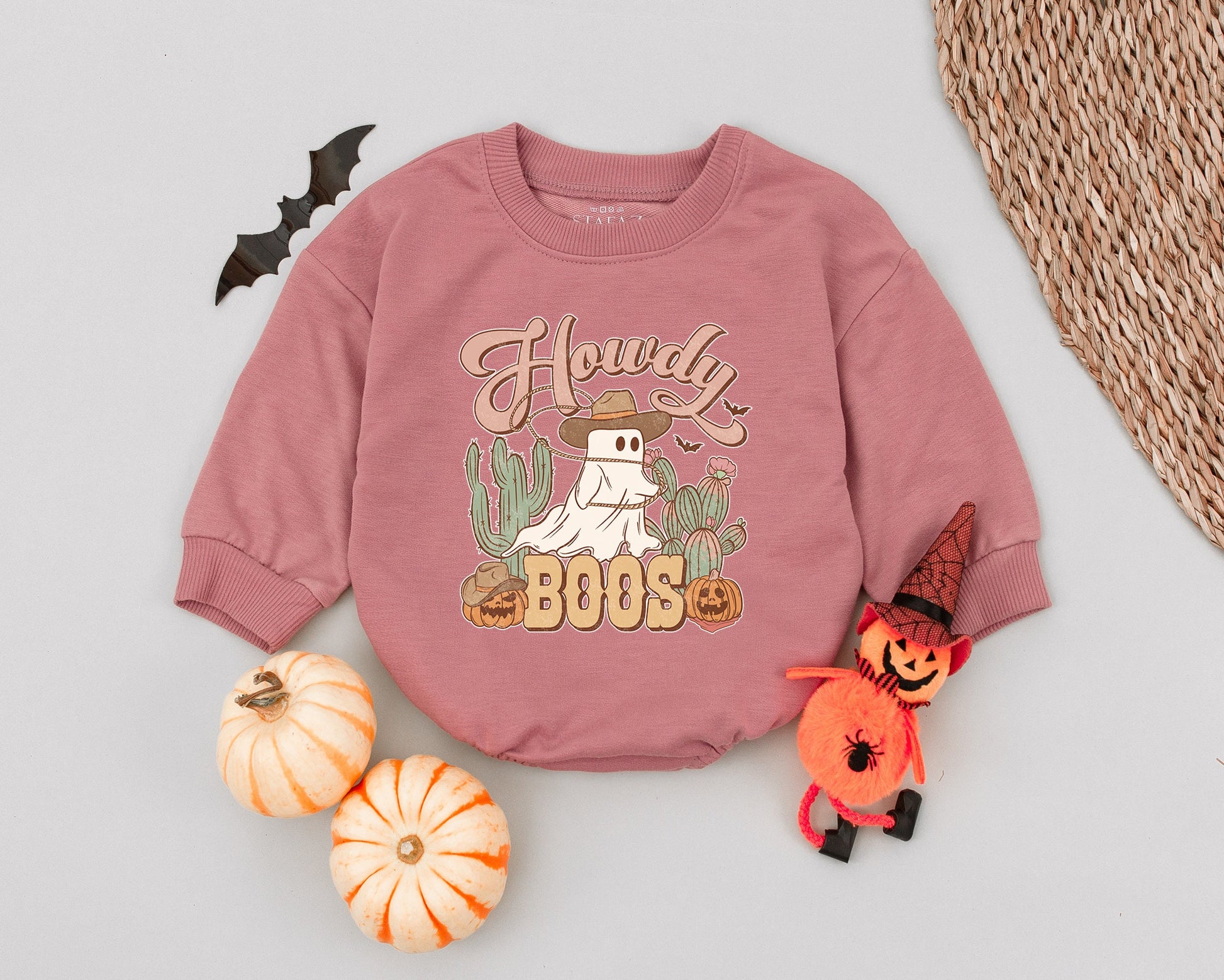 Howdy Boos Baby Romper First Halloween Outfit Little Pumpkin Ghost Costume Retro Country Western Bodysuit Cute Spooky Season Fall Clothes 1st Birthday