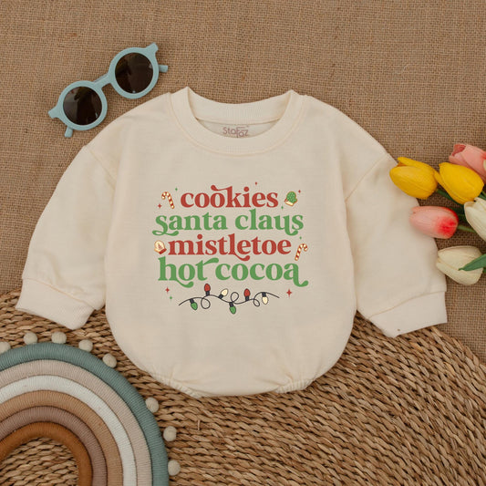 Retro Christmas Baby Bubble Romper – Vintage Style 1st Christmas Outfit