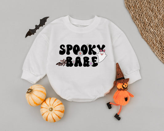 Adorable Ghost Romper: Cute Halloween Baby Outfit for Fall Fun