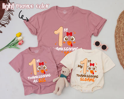 Thanksgiving Family Matching Outfits: Mommy & Me Turkey Day Shirts