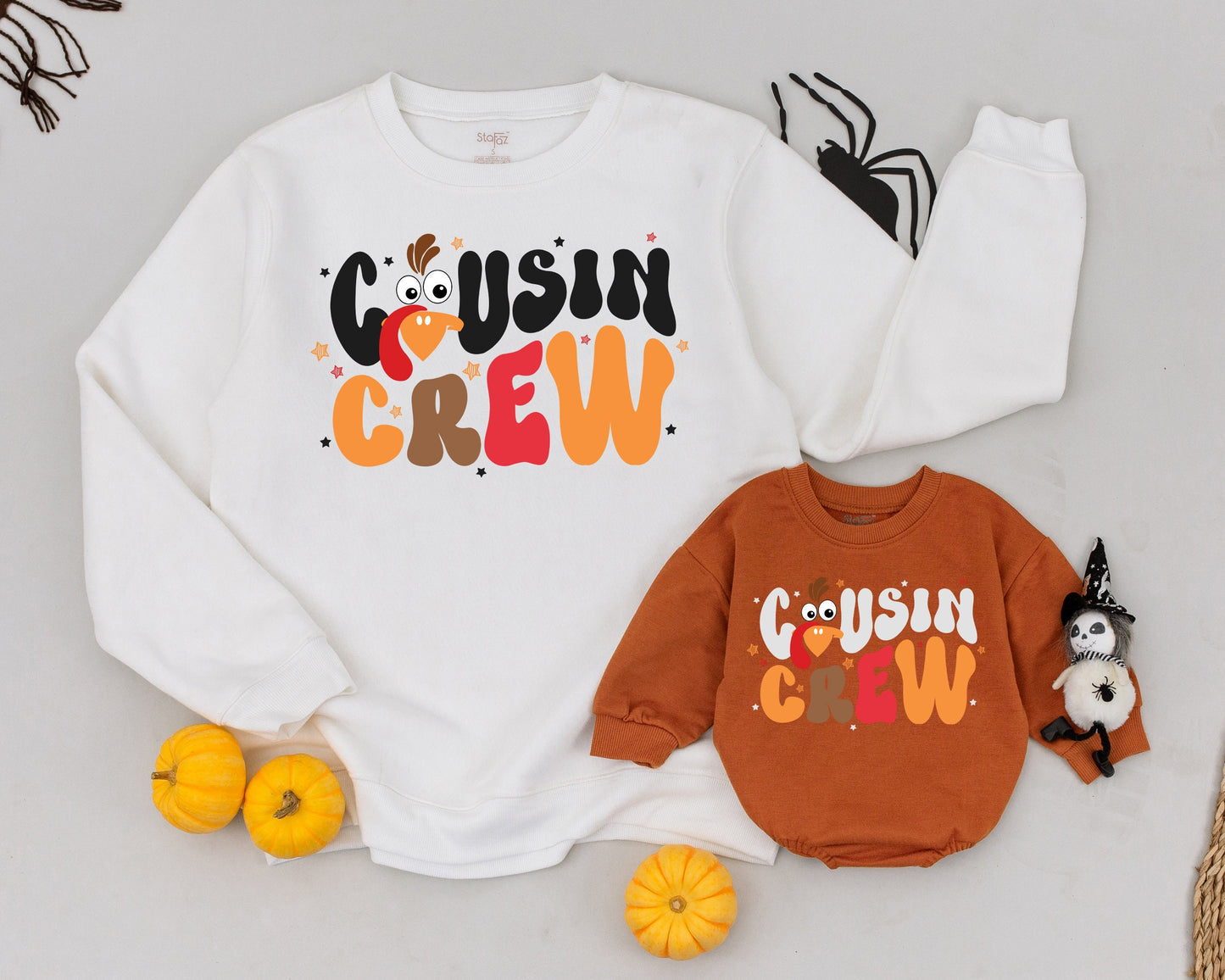 Matching Family Thanksgiving Sweaters: Thankful Mama & Mini Outfits