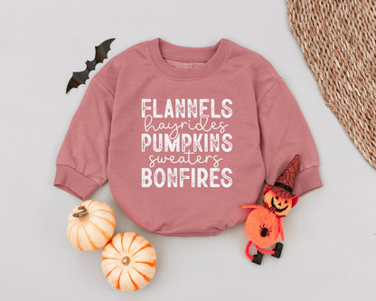 Cozy Autumn Baby Romper: Flannels, Hayrides, Pumpkins & More