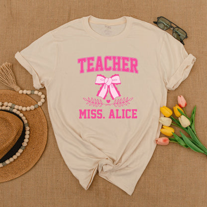 Personalized Teacher Tee, Back to School Shirt, Custom School Gift