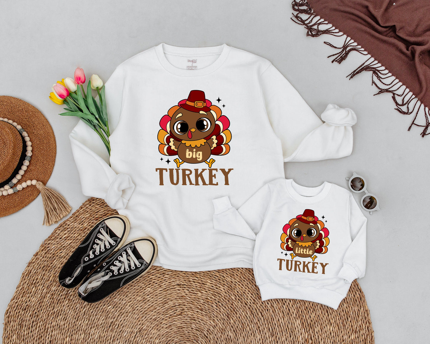 Matching Thanksgiving Outfits: Mama and Mini Turkey Shirts