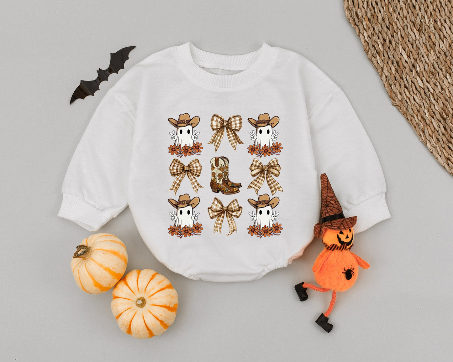 Cowgirl Ghost Baby Romper: Adorable Western Halloween Outfit