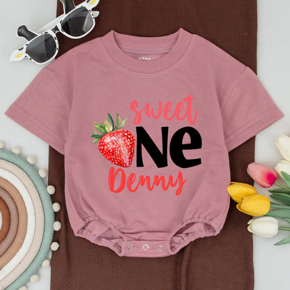 Strawberry-Themed Family Matching Shirts: 1st Birthday Outfit Set