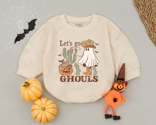 Retro Halloween Baby Romper: Pumpkin, Ghost, Western Style Costume