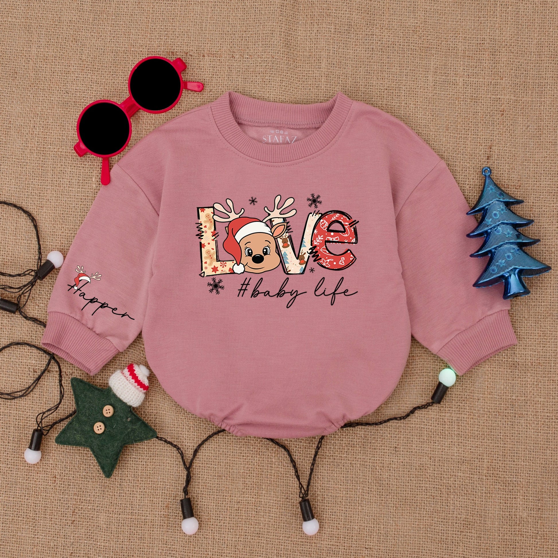 Personalized Christmas Baby Romper - Cozy Infant Holiday Outfit