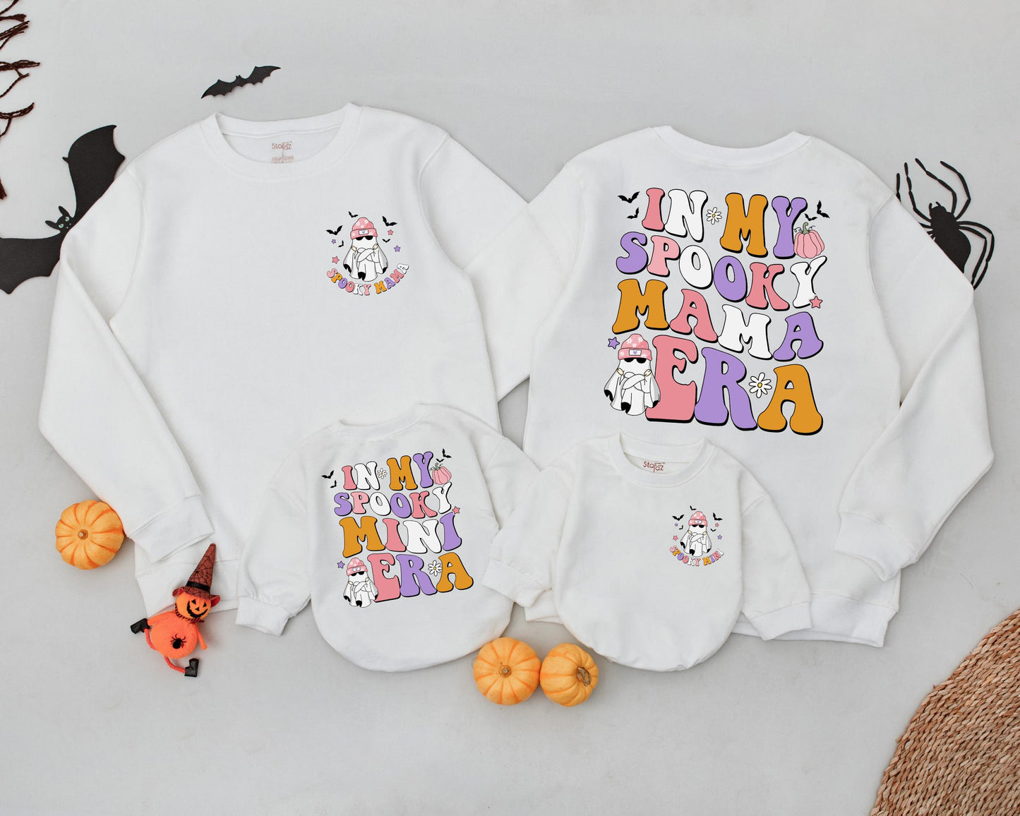 Retro Halloween Matching Outfits: Mama & Mini Spooky Sweatshirts