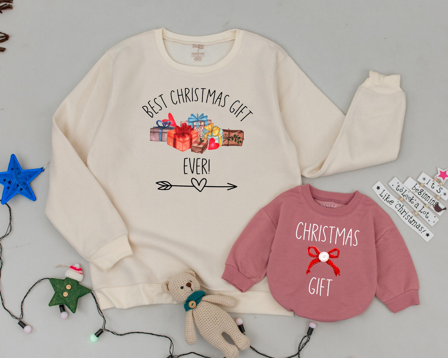 Matching Mama and Mini Christmas Sweaters - Vintage Holiday Outfits