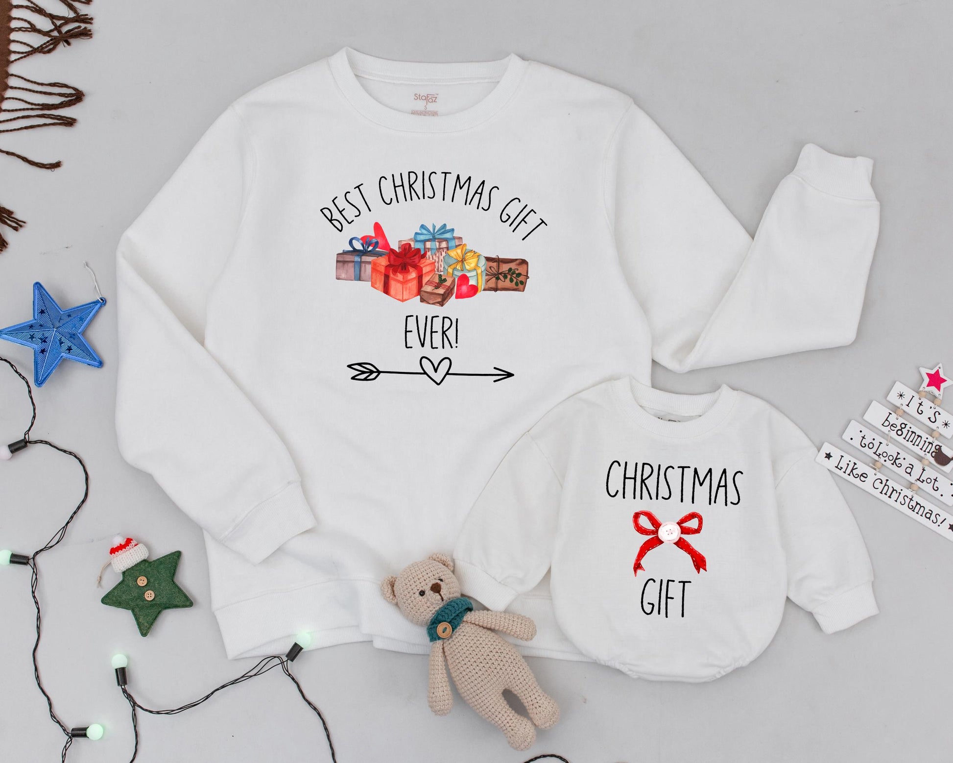 Matching Mama and Mini Christmas Sweaters - Vintage Holiday Outfits