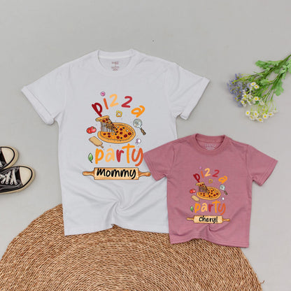 Matching Pizza Party Shirts & Bodysuit for Family & Birthday Fun