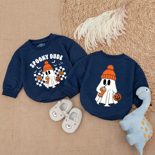 Retro Ghost Baby Romper - Cute Halloween Outfit for Infants