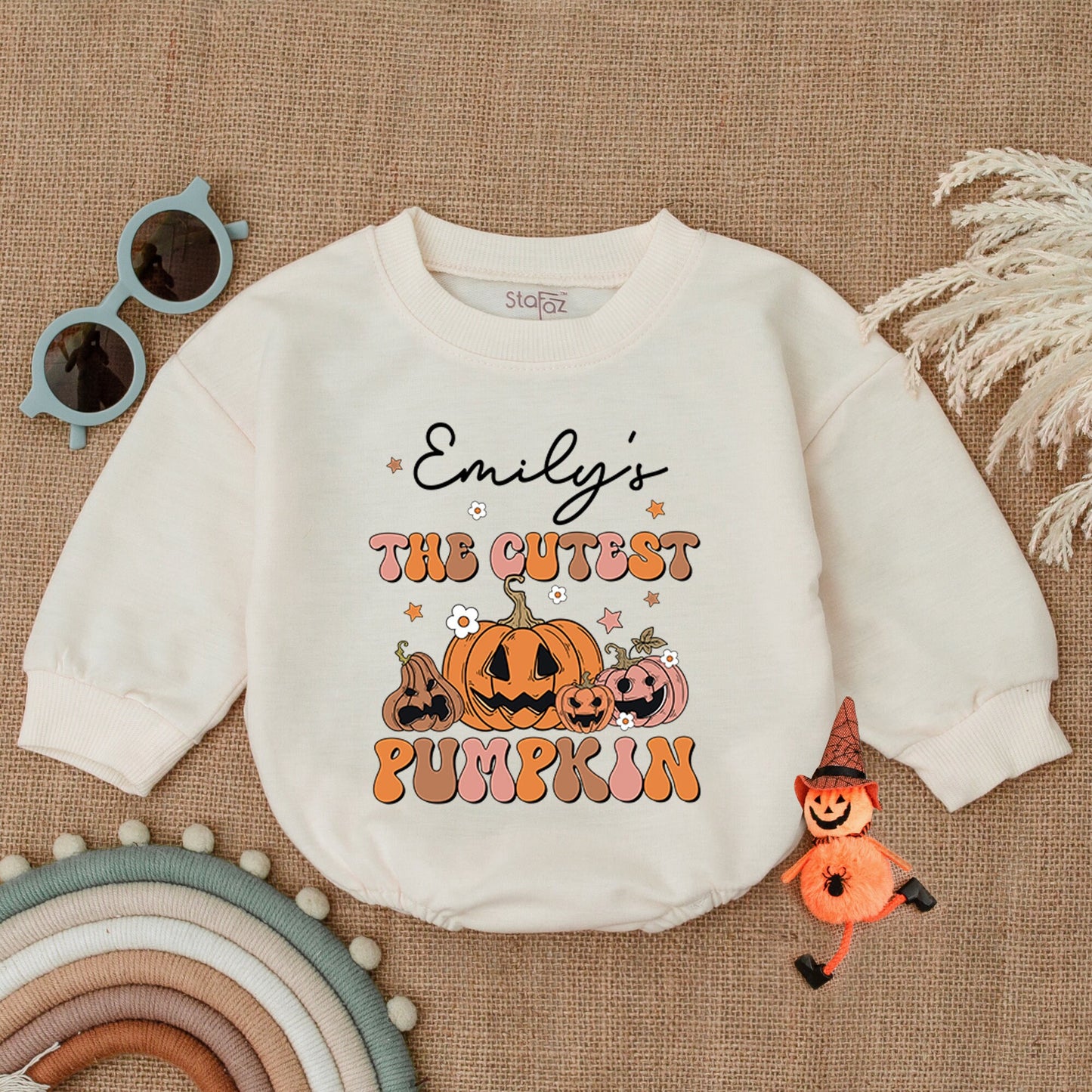 Adorable Custom Pumpkin Romper: Thanksgiving & Fall Baby Outfit