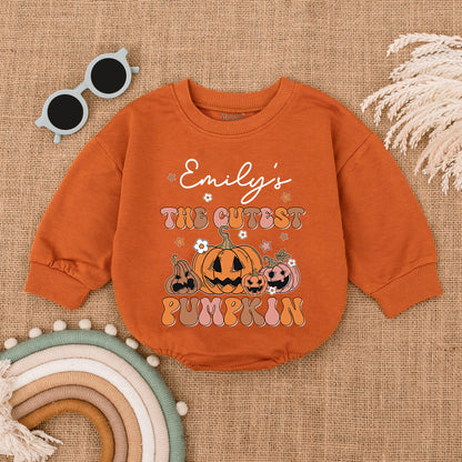 Adorable Custom Pumpkin Romper: Thanksgiving & Fall Baby Outfit