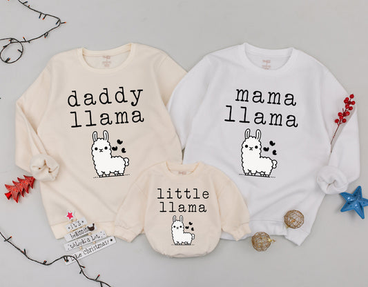 Matching Llama Sweatshirts for Family - Baby Shower Gifts & Outfits