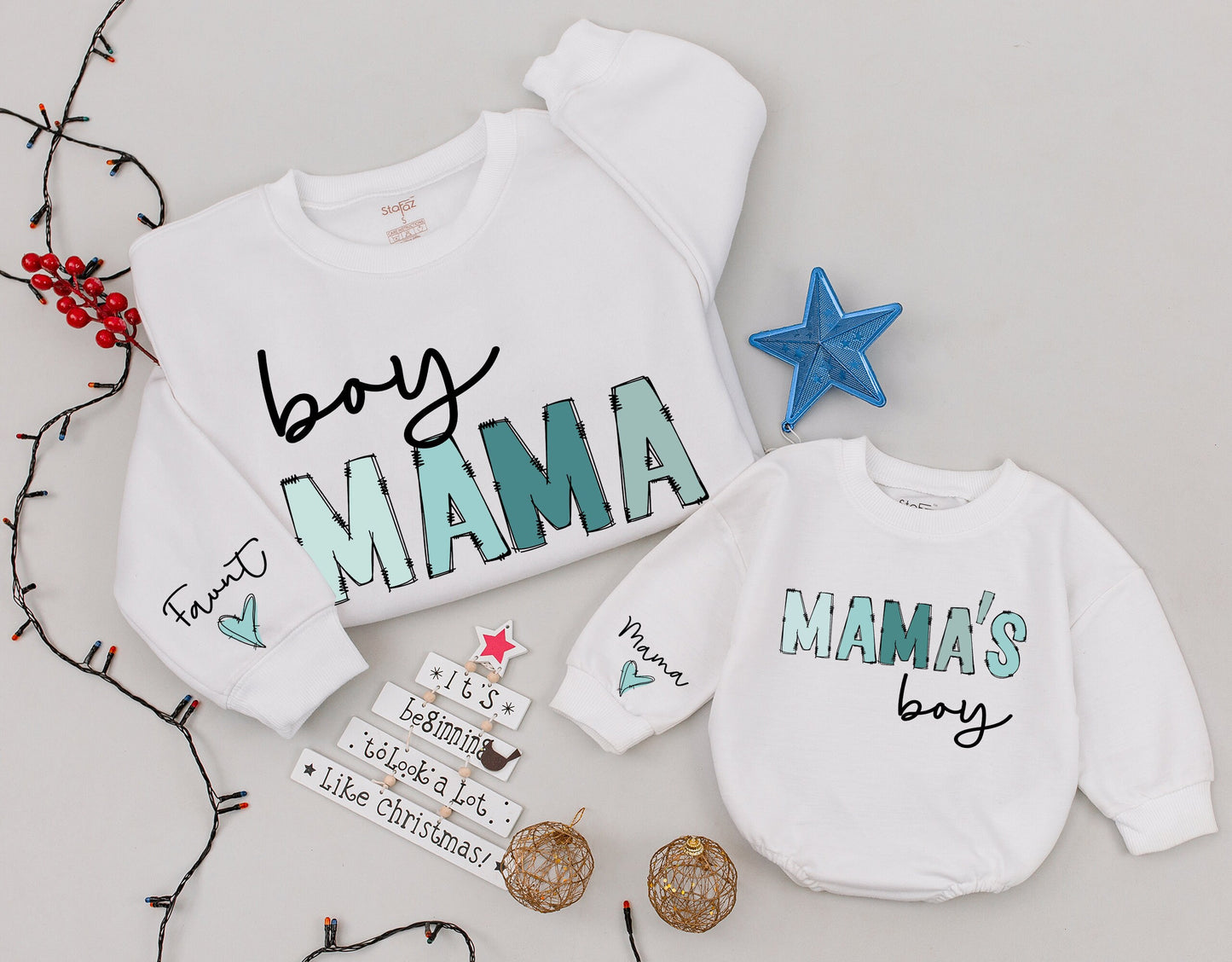 Personalized Mama & Mini Sweatshirt Set - Perfect Christmas Gift