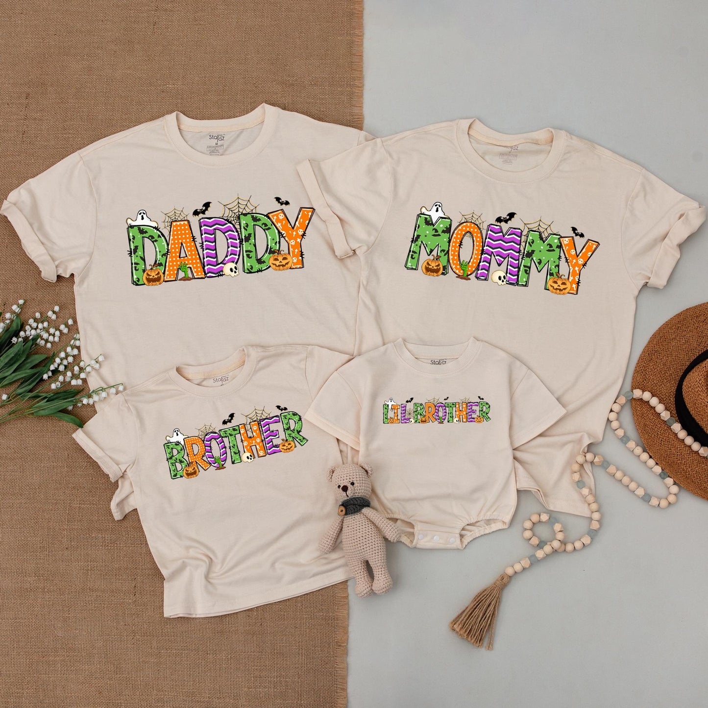 Custom Halloween Shirt Sets: Family Matching, Ghost & Baby Designs  