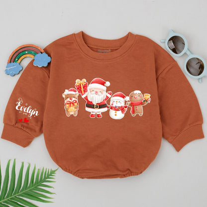 Festive Baby Romper: Personalized 1st Xmas Outfit for Boys & Girls