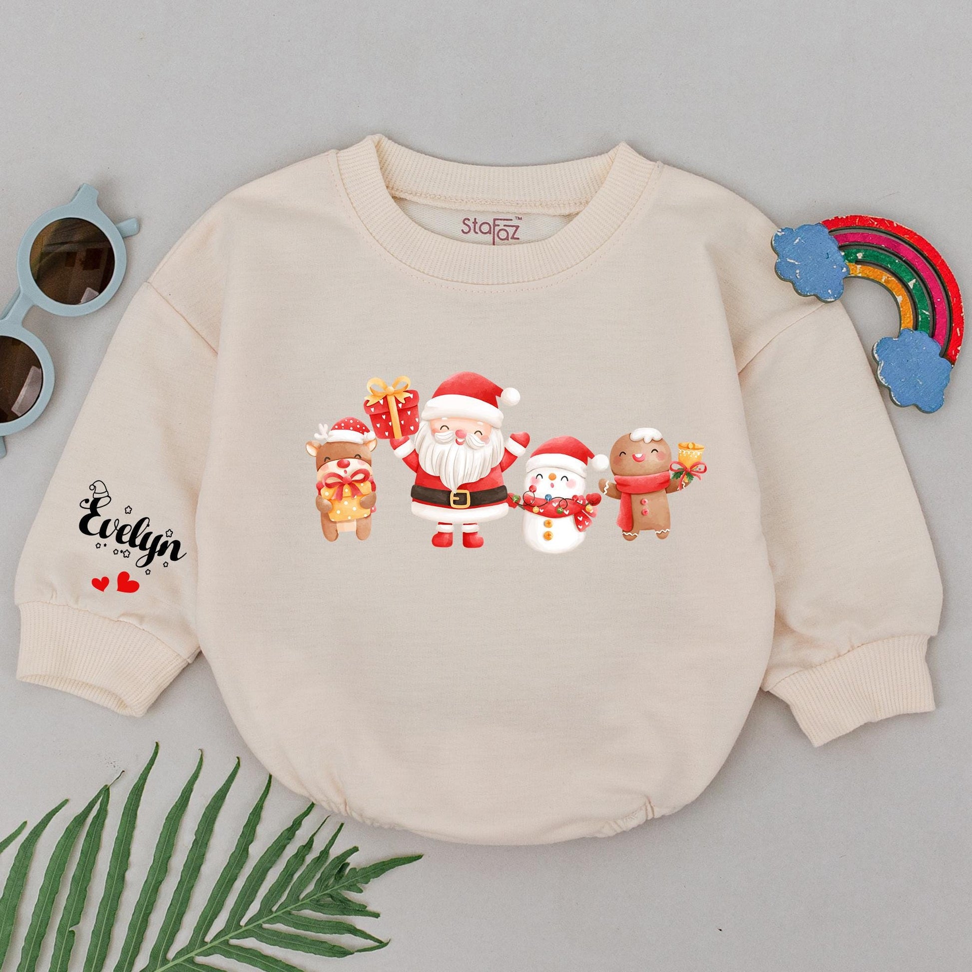 Festive Baby Romper: Personalized 1st Xmas Outfit for Boys & Girls