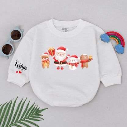 Festive Baby Romper: Personalized 1st Xmas Outfit for Boys & Girls