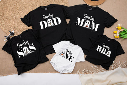 Spooky One Halloween Birthday Shirt for Girl, Cute Ghost Family Matching Tee, First Birthday Outfit, Playful Halloween Mom Shirt,  Modern Spooky Tee