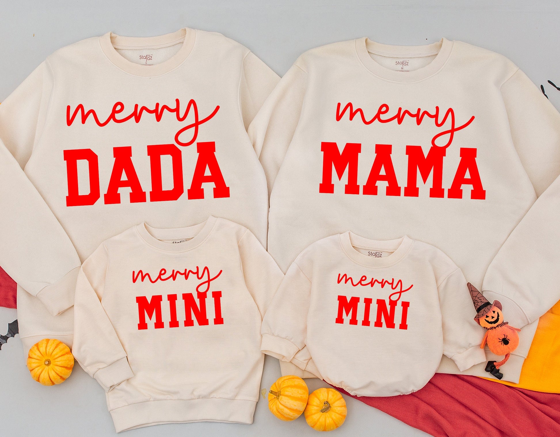 Matching Family Christmas Sweatshirts: Merry Mama & Mini Festive Set