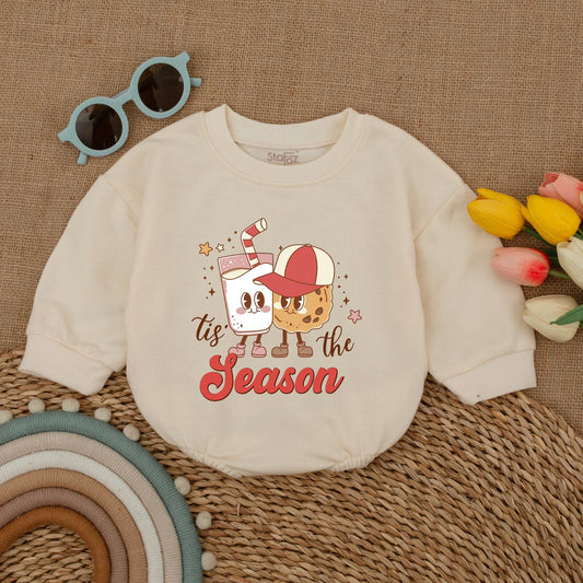 Retro Christmas Bubble Romper: Cute First Xmas Baby Bodysuit Gift  