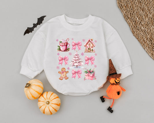 Pink Christmas Baby Bodysuit: Festive First Holiday Outfit  