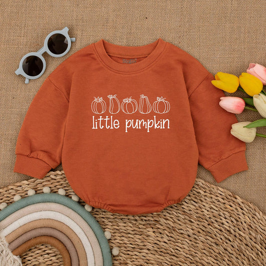 Pumpkin Baby Romper | Thanksgiving Outfit | Fall Bubble Bodysuit