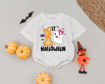 Personalized My First Halloween Outfit - Newborn Baby Girl Romper