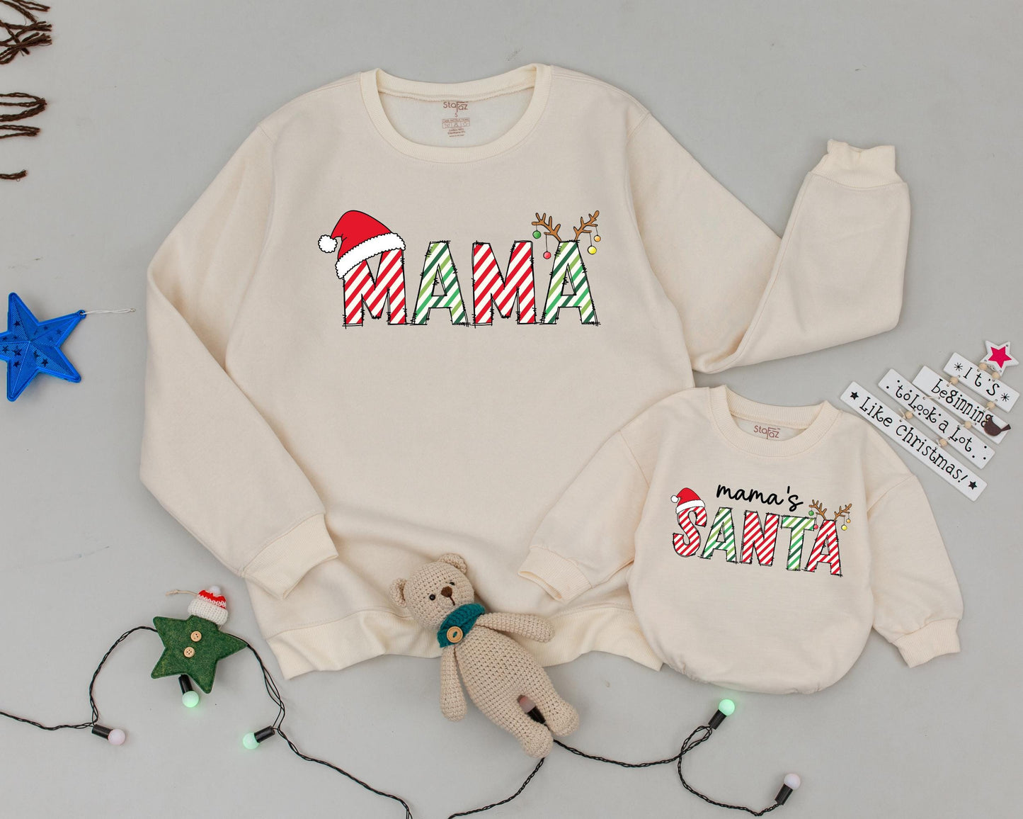 Mama & Mini Vintage Sweatshirts – Matching Christmas Family Outfits