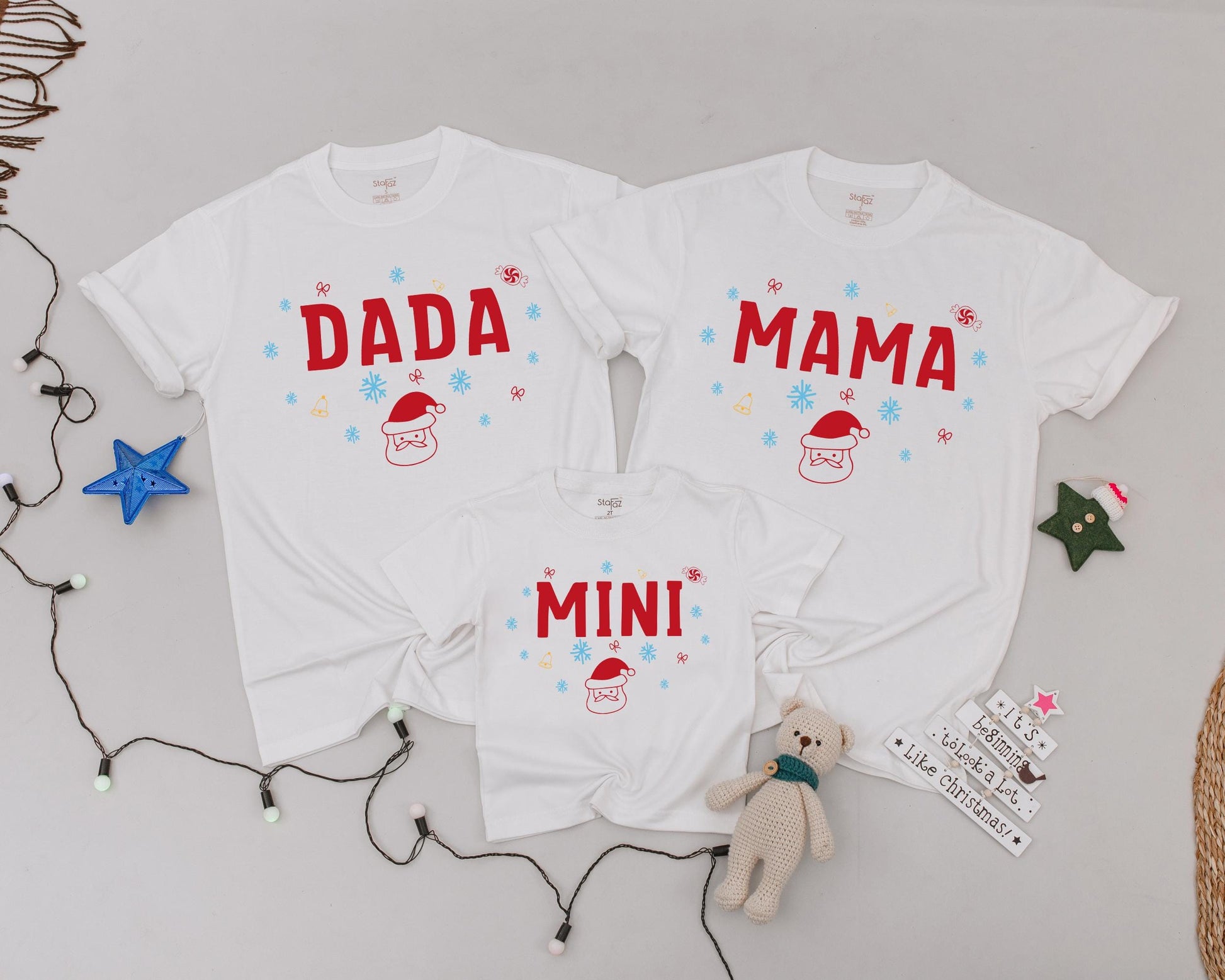 Retro Personalized Christmas Shirts: Matching Family & Baby's First