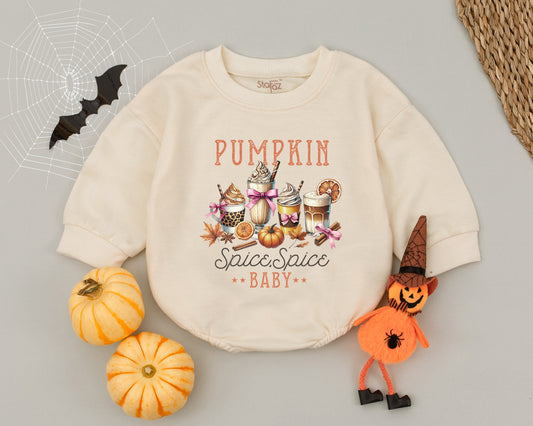 Pumpkin Spice Baby Romper - Fall Costume & First Thanksgiving