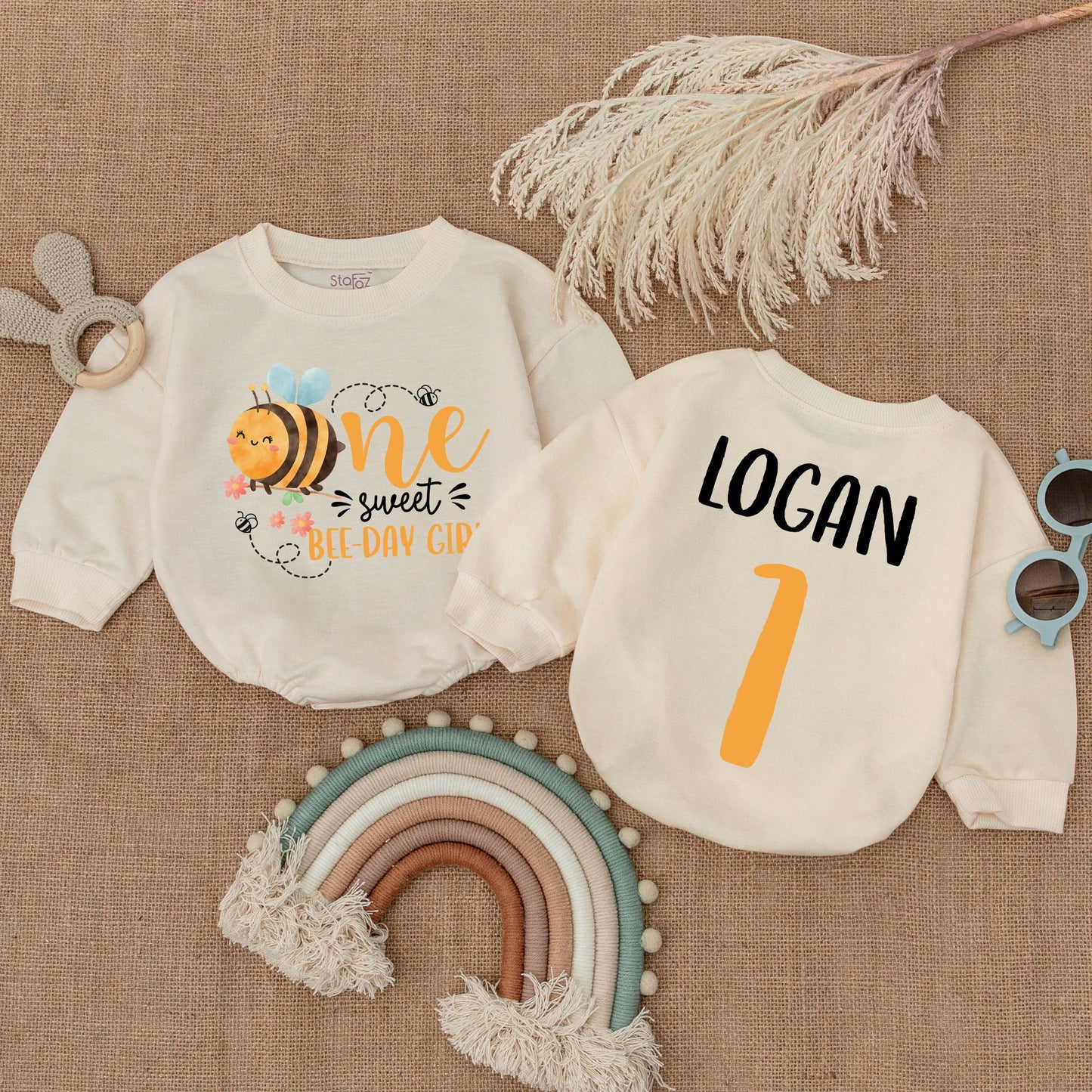 Custom One Sweet Bee-day Girl Baby Romper, 1st Birthday Outfit, Honey Bee Baby Girl Clothes, First Bee Day Bodysuit, Cute Baby Gift