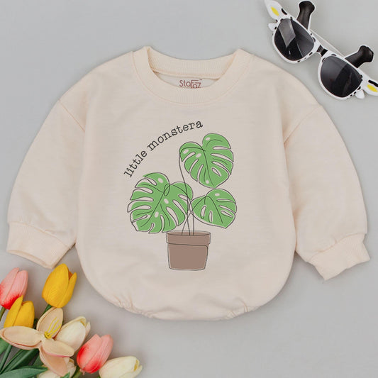 Monstera Baby Romper - Gender Neutral Funny Plant Bodysuit Gift