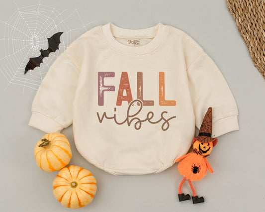 Retro Fall Vibes Baby Romper: Cozy Thanksgiving Outfit, Autumn Newborn Bodysuit, Vintage Toddler Sweatshirt Romper, Cute Fall Baby Clothes, Baby Shower Gift