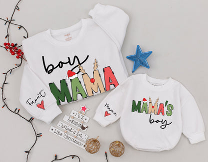 Personalized Mama & Boy Matching Sweatshirt Set - Perfect Gift