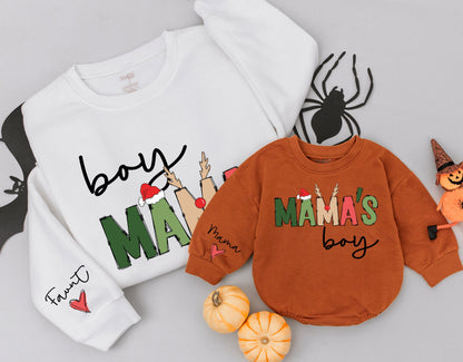 Personalized Mama & Boy Matching Sweatshirt Set - Perfect Gift