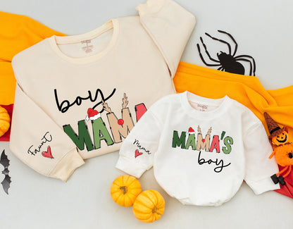 Personalized Mama & Boy Matching Sweatshirt Set - Perfect Gift