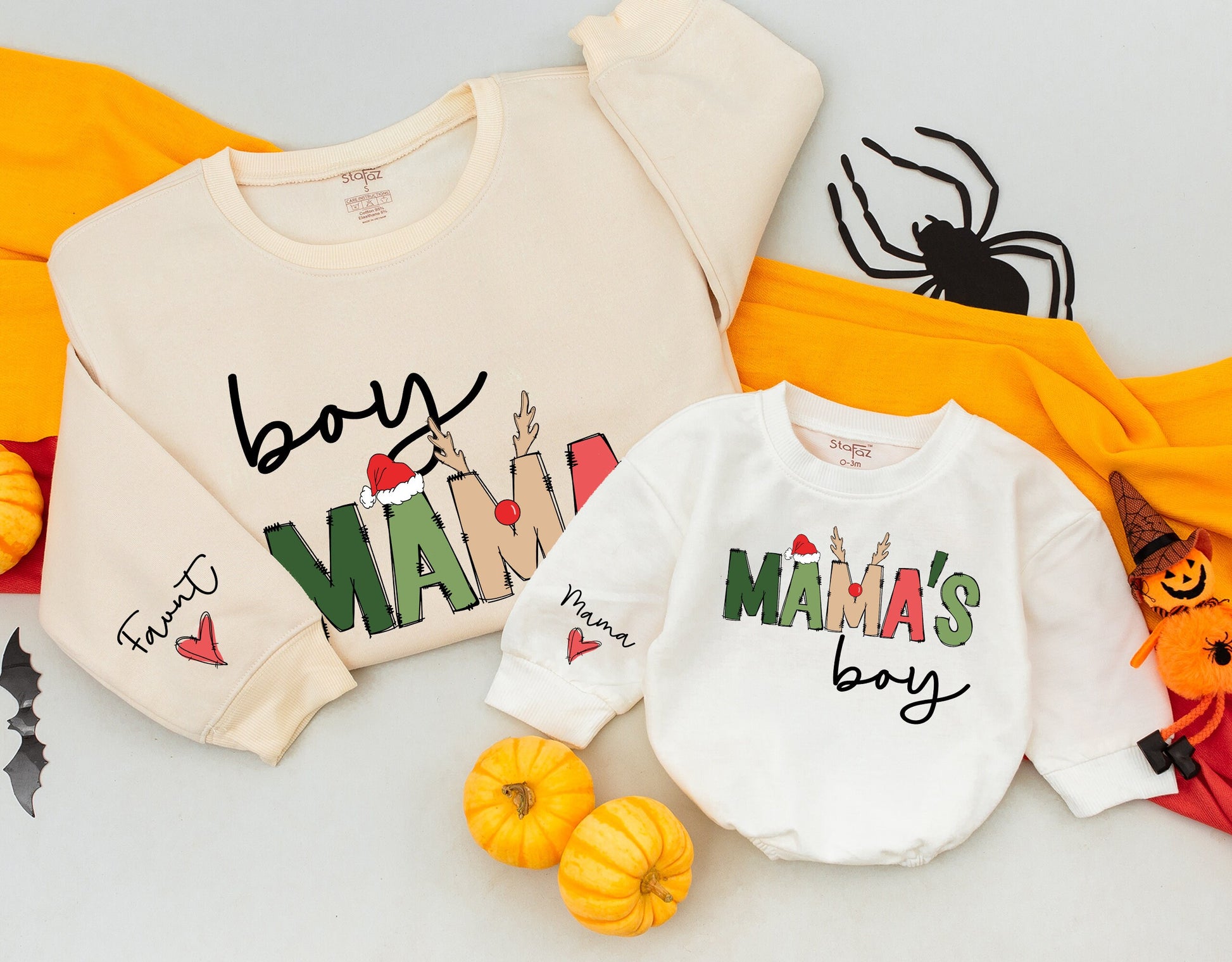 Personalized Mama & Boy Matching Sweatshirt Set - Perfect Gift